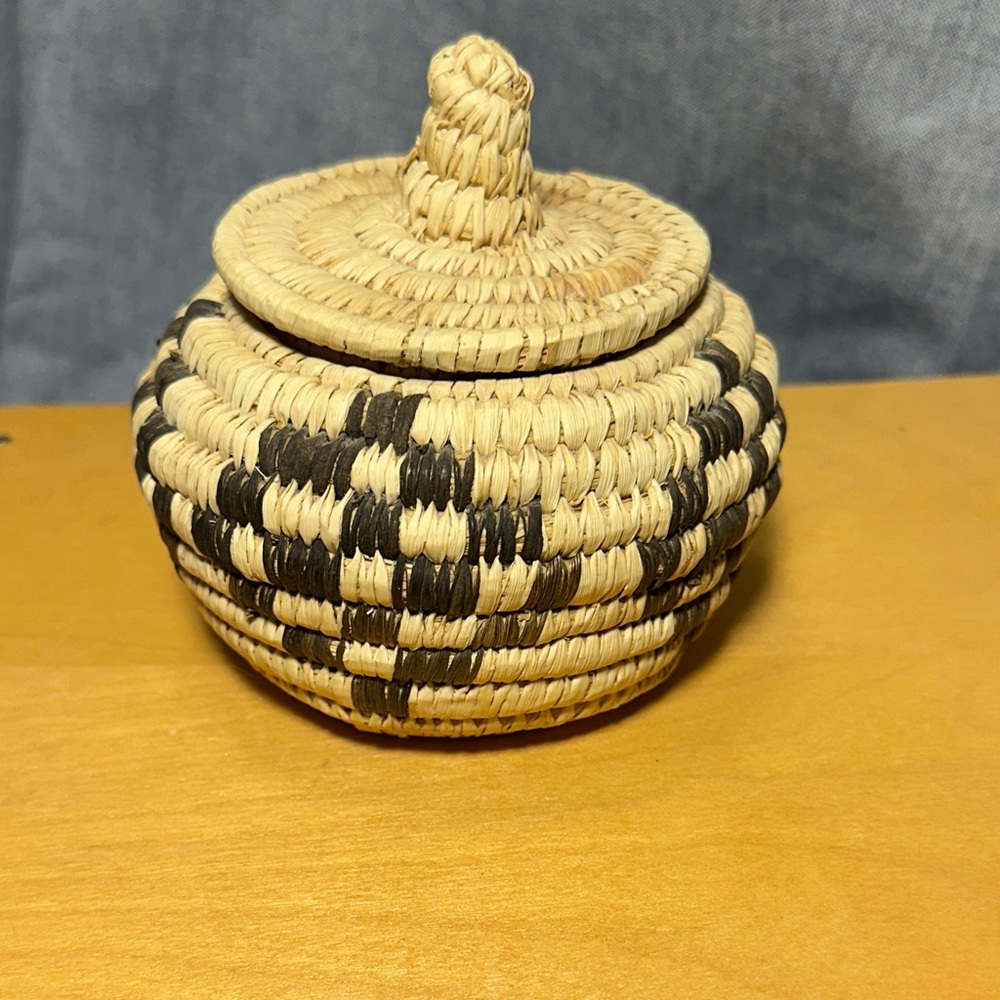 Handwoven Basket with Lid